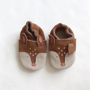 Baby Boden leather reindeer moccasins EUC size 3-6 months